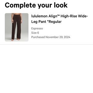 Lululemon align high rise wide leg pant in regular